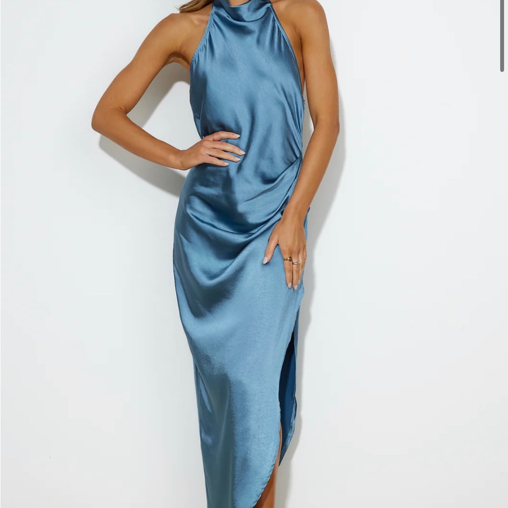 Hello Molly Dressed to Impress Blue Midi Dress - L